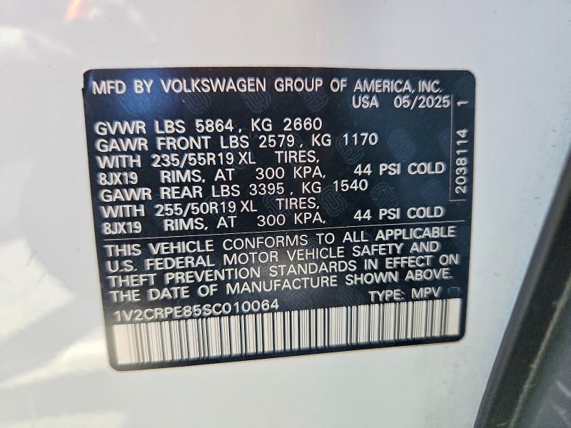 Aukcja sprzedaży 2025 Volkswagen Id.4, vin: 1V2CRPE85SC010064, numer aukcji: 57049246