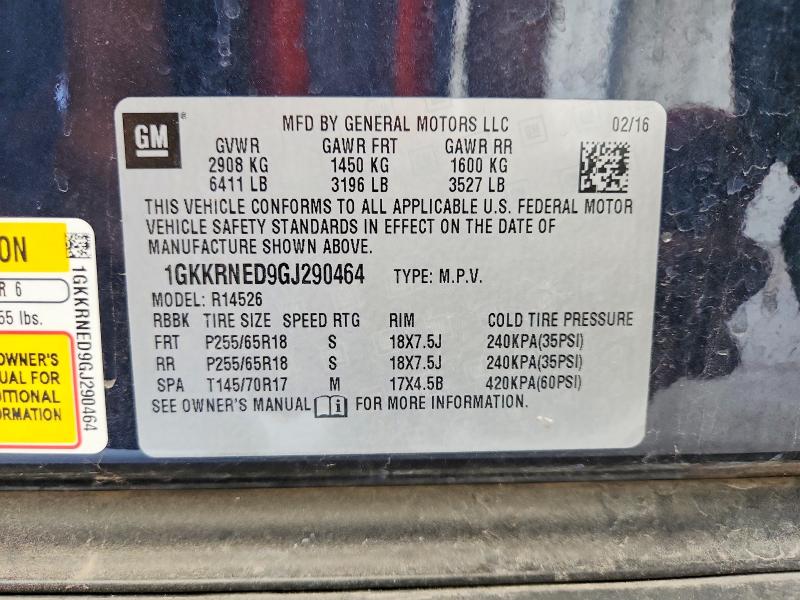 Aukcja sprzedaży 2016 Gmc Acadia, vin: 1GKKRNED9GJ290464, numer aukcji: 56822976