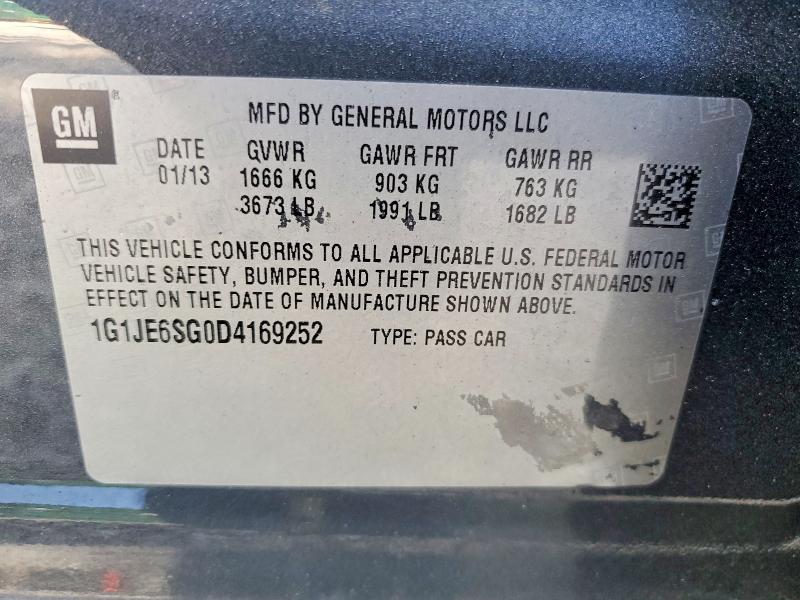 56533436 :رقم المزاد ، 1G1JE6SG0D4169252 vin ، 2013 Chevrolet Sonic مزاد بيع