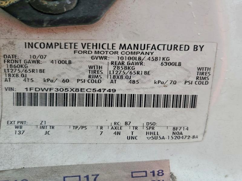 Продажа на аукционе авто 2008 Ford F350, vin: 1FDWF305X8EC54749, номер лота: 55815306