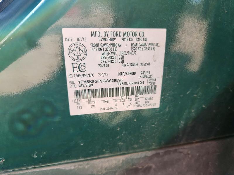 Aukcja sprzedaży 2016 Ford Explorer, vin: 1FM5K8GT9GGA39598, numer aukcji: 56716366
