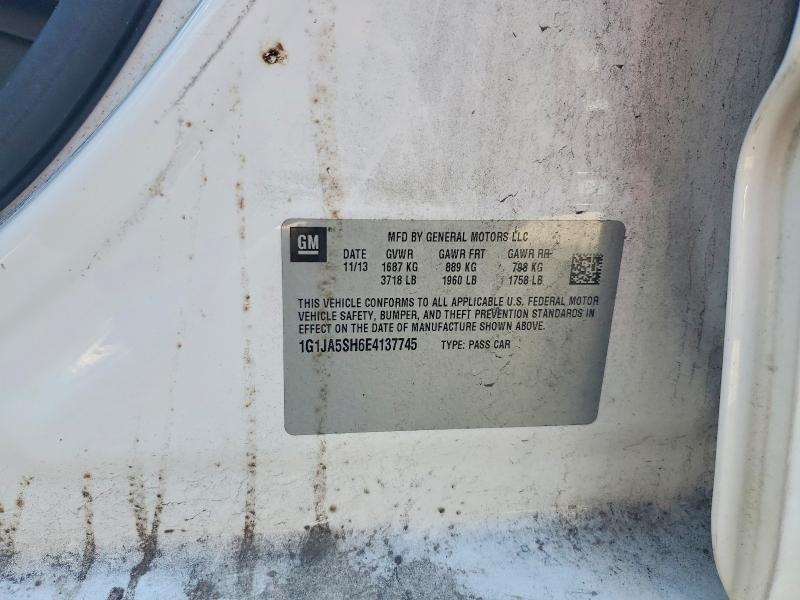 55534536 :رقم المزاد ، 1G1JA5SH6E4137745 vin ، 2014 Chevrolet Sonic مزاد بيع