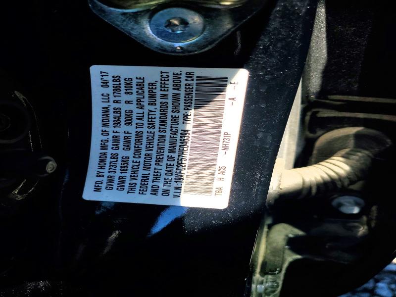 Продаж на аукціоні авто 2017 Honda Civic, vin: 19XFC2F57HE046394, номер лоту: 56457526