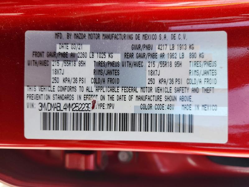 2021 Mazda Cx-30 მანქანა იყიდება აუქციონზე, vin: 3MVDMABL4MM252239, აუქციონის ნომერი: 55926426