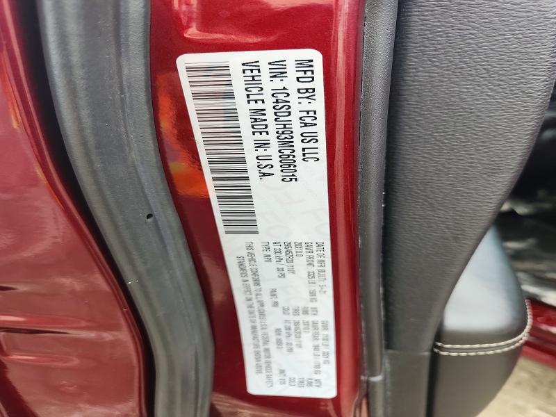 Aukcja sprzedaży 2021 Dodge Durango, vin: 1C4SDJH93MC606015, numer aukcji: 58776636