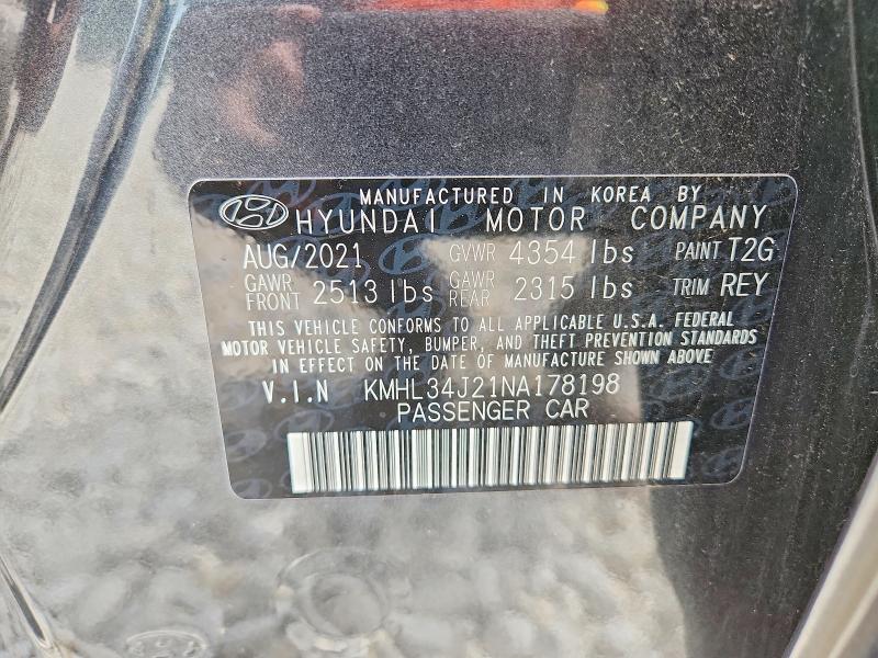 Продажа на аукционе авто 2022 Hyundai Sonata, vin: KMHL34J21NA178198, номер лота: 59148016