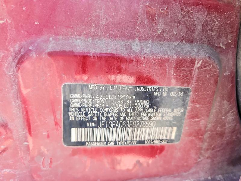 Продажа на аукционе авто 2014 Subaru Impreza, vin: JF1GPAD63E8276590, номер лота: 57263576