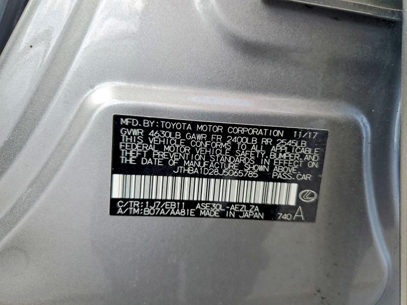 Продажа на аукционе авто 2018 Lexus Is, vin: JTHBA1D28J5065785, номер лота: 85461245