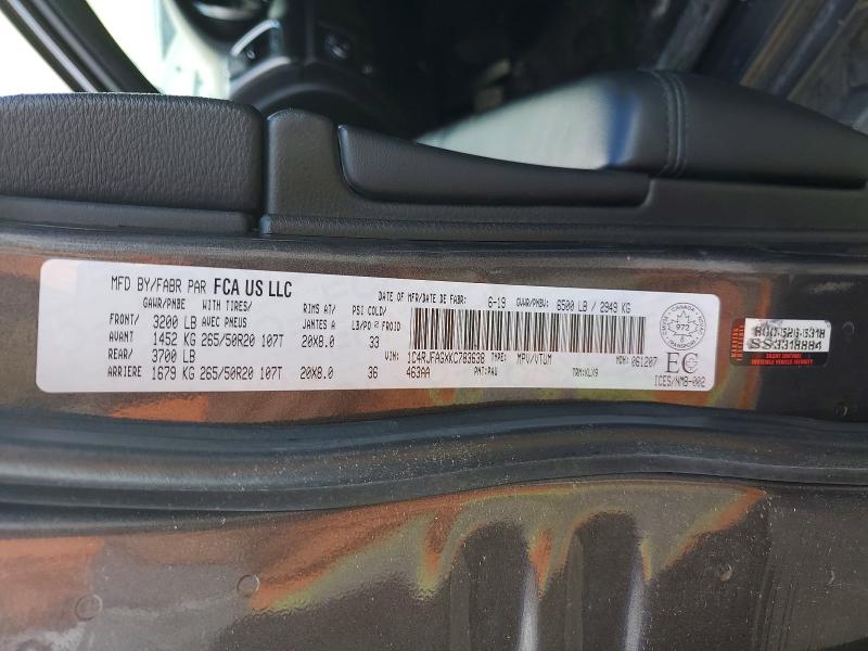 Продажа на аукционе авто 2019 Jeep Grand Cherokee, vin: 1C4RJFAGXKC783638, номер лота: 55215146