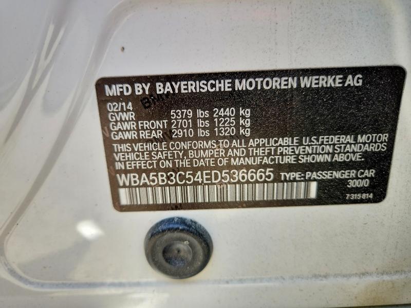 2014 Bmw 535 მანქანა იყიდება აუქციონზე, vin: WBA5B3C54ED536665, აუქციონის ნომერი: 57952396