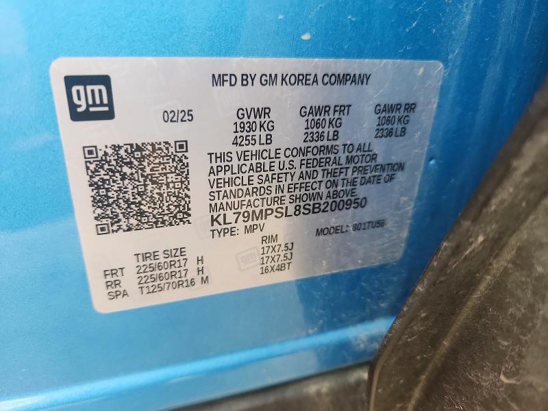 2025 Chevrolet Trailblazer მანქანა იყიდება აუქციონზე, vin: KL79MPSL8SB200950, აუქციონის ნომერი: 56569516