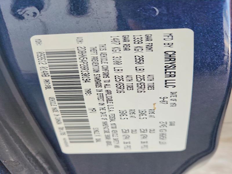 58630356 :رقم المزاد ، 2D8HN54P28R130194 vin ، 2008 Dodge Grand Caravan مزاد بيع