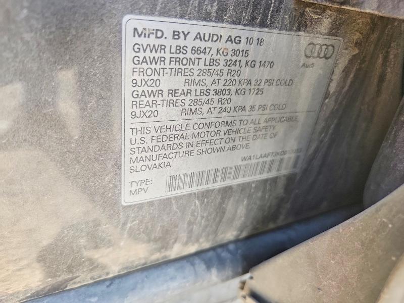 Продаж на аукціоні авто 2019 Audi Q7, vin: WA1LAAF73KD013013, номер лоту: 57665456