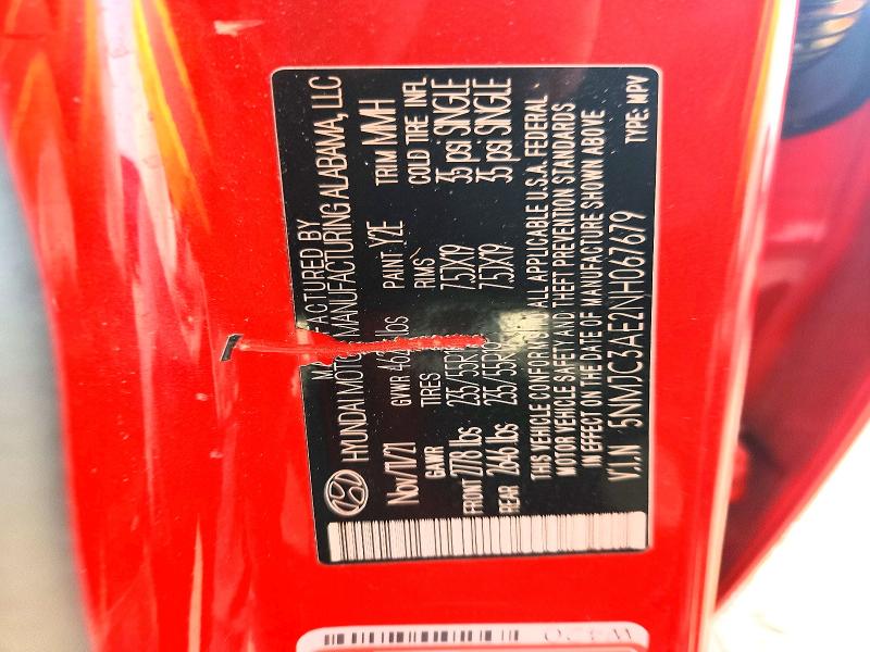 Продаж на аукціоні авто 2022 Hyundai Tucson, vin: 5NMJC3AE2NH067679, номер лоту: 57921466