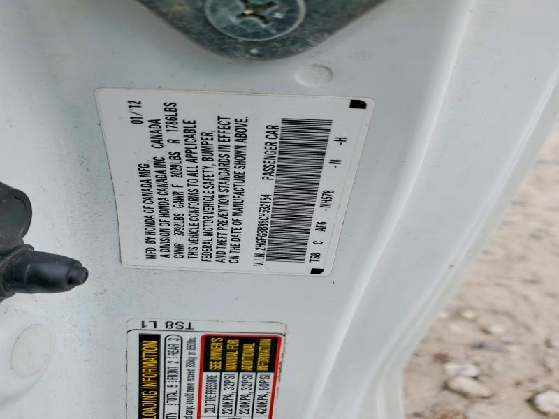 Aukcja sprzedaży 2012 Honda Civic, vin: 2HGFG3B86CH532154, numer aukcji: 56493586