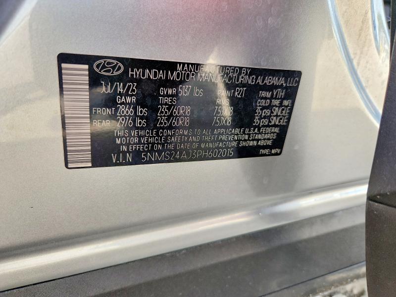 56429186 :رقم المزاد ، 5NMS24AJ3PH602015 vin ، 2023 Hyundai Santa Fe مزاد بيع