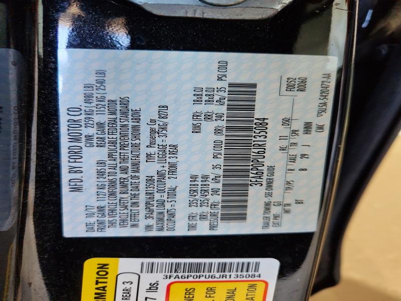 Продаж на аукціоні авто 2018 Ford Fusion, vin: 3FA6P0PU6JR135084, номер лоту: 56131026