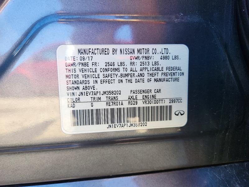 Продажа на аукционе авто 2018 Infiniti Q50, vin: JN1EV7AP1JM358202, номер лота: 56655956