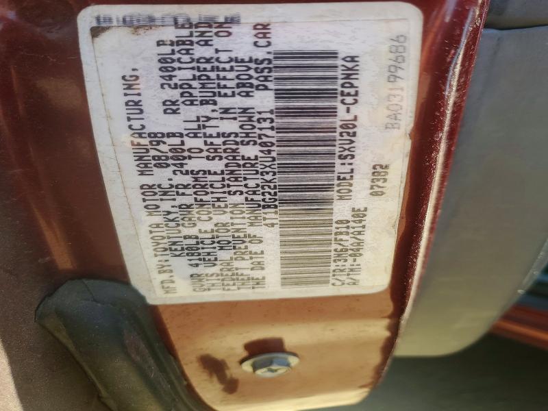 55781566 :رقم المزاد ، 4T1BG22K3XU407131 vin ، 1999 Toyota Camry مزاد بيع