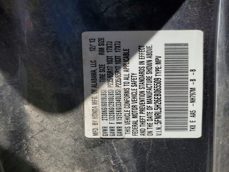 56845006 :رقم المزاد ، 5FNRL5H26EB065509 vin ، 2014 Honda Odyssey مزاد بيع