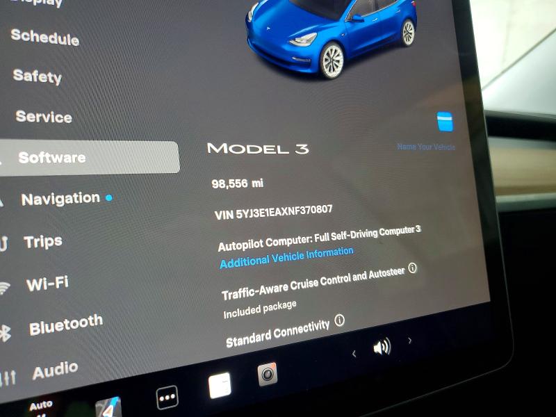 2022 Tesla Model 3 მანქანა იყიდება აუქციონზე, vin: 5YJ3E1EAXNF370807, აუქციონის ნომერი: 56760156