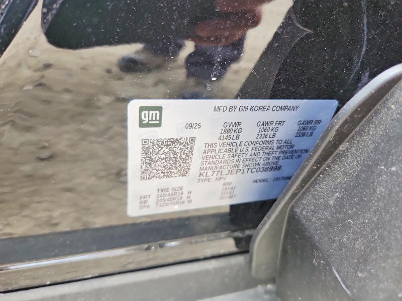 57053306 :رقم المزاد ، KL77LJEP1TC038998 vin ، 2026 Chevrolet Trax مزاد بيع