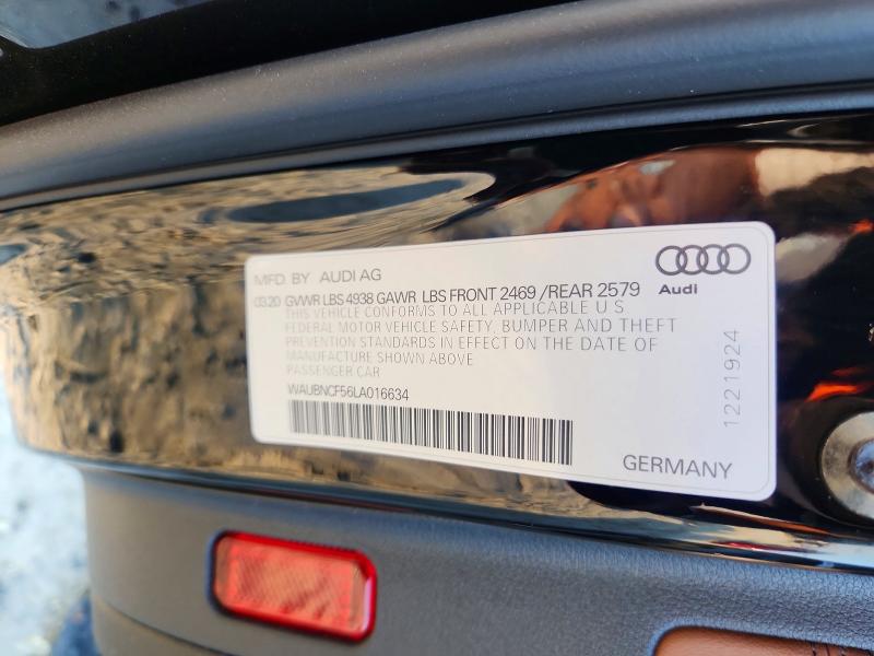 Продаж на аукціоні авто 2020 Audi A5, vin: WAUBNCF56LA016634, номер лоту: 57119056