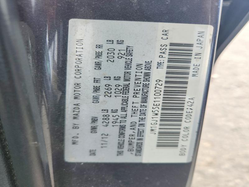 58689786 :رقم المزاد ، JM1GJ1W55E1100729 vin ، 2014 Mazda 6 مزاد بيع