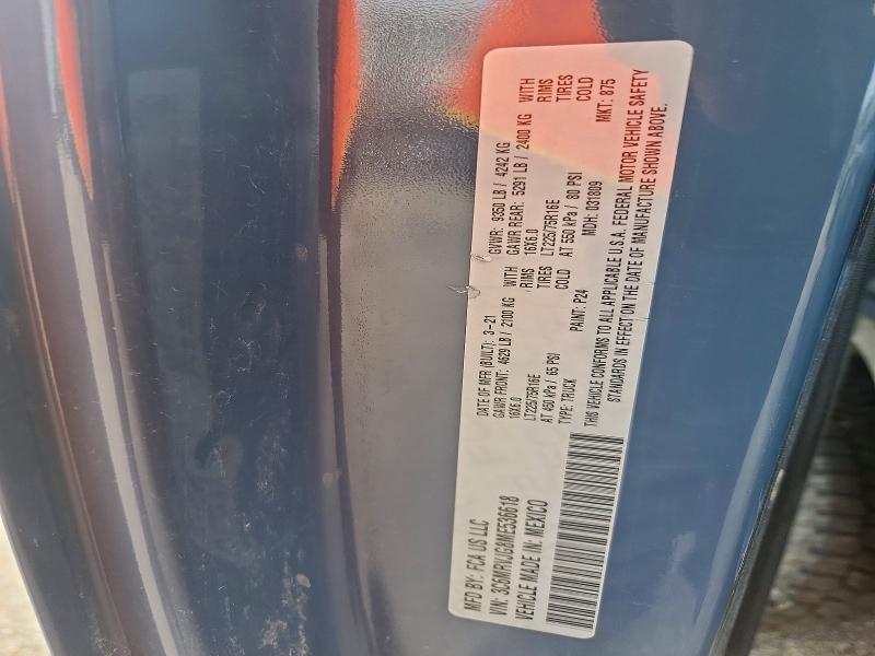 Aukcja sprzedaży 2021 Ram Promaster 3500, vin: 3C6MRVJG8ME536618, numer aukcji: 58823856