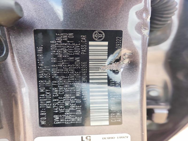 Aukcja sprzedaży 2021 Toyota Camry, vin: 4T1C11AK3MU469366, numer aukcji: 58156906