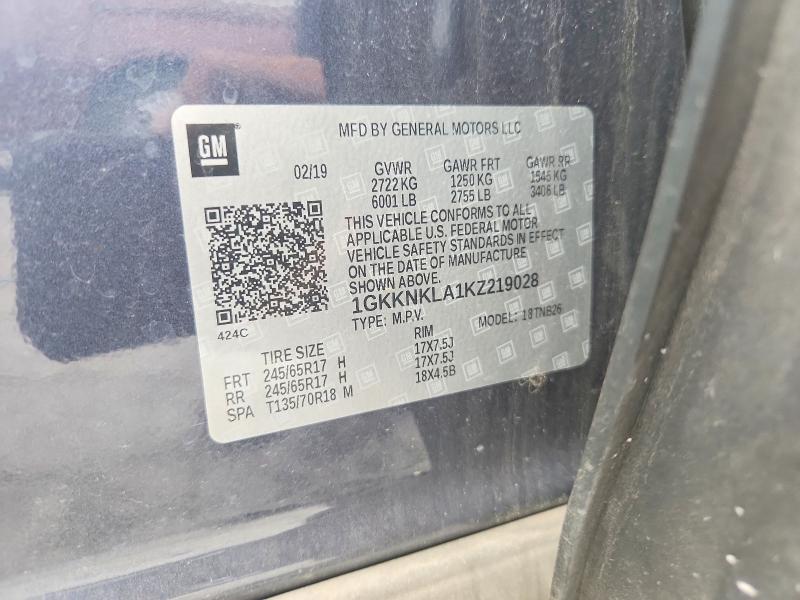 Продажа на аукционе авто 2019 Gmc Acadia, vin: 1GKKNKLA1KZ219028, номер лота: 57315636