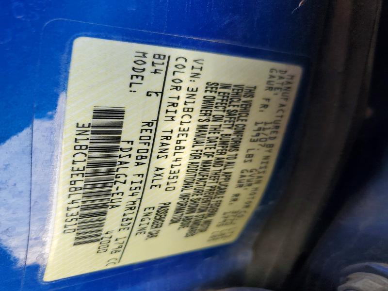2008 Nissan Versa მანქანა იყიდება აუქციონზე, vin: 3N1BC13E68L413510, აუქციონის ნომერი: 56601376