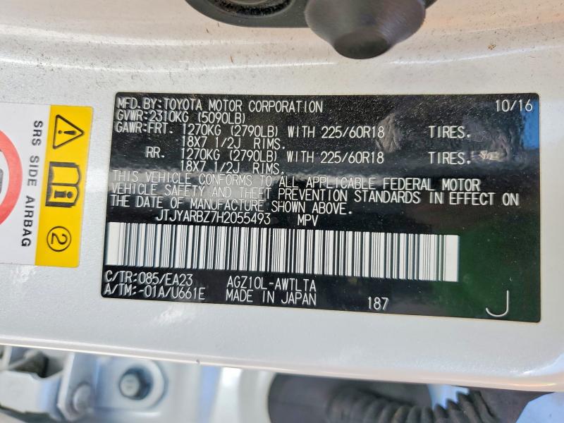 Aukcja sprzedaży 2017 Lexus Nx 200t, vin: JTJYARBZ7H2055493, numer aukcji: 57418616