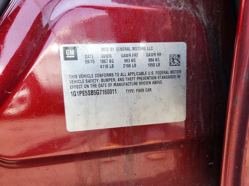 Продаж на аукціоні авто 2016 Chevrolet Cruze Limited, vin: 1G1PE5SB5G7160011, номер лоту: 58948736