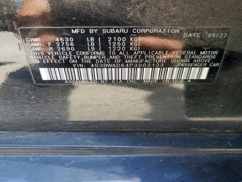 55029956 :رقم المزاد ، 4S3BWAD64P3003133 vin ، 2023 Subaru Legacy مزاد بيع