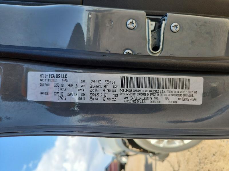 2020 Jeep Cherokee მანქანა იყიდება აუქციონზე, vin: 1C4PJLLB4LD624178, აუქციონის ნომერი: 56091446