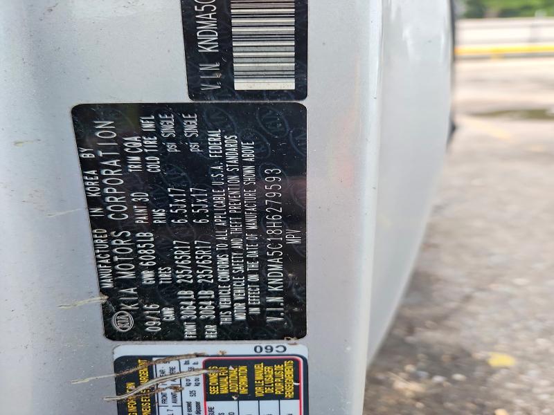 57649036 :رقم المزاد ، KNDMA5C18H6279593 vin ، 2017 Kia Sedona مزاد بيع
