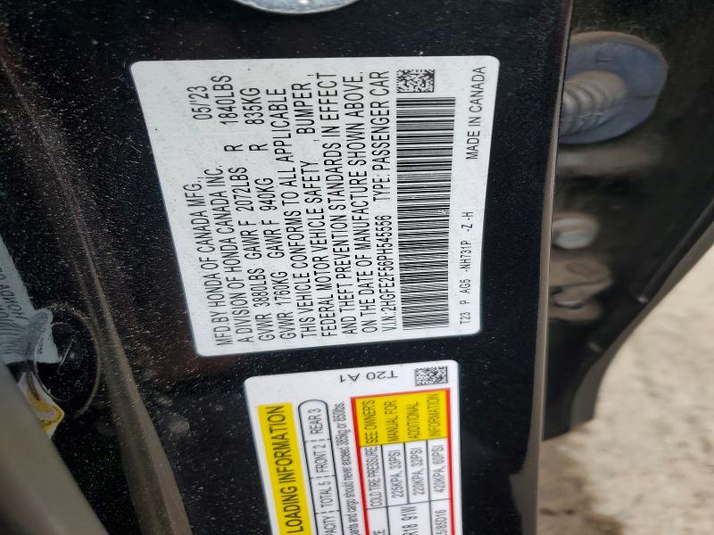 Aukcja sprzedaży 2023 Honda Civic, vin: 2HGFE2F56PH545556, numer aukcji: 58097746