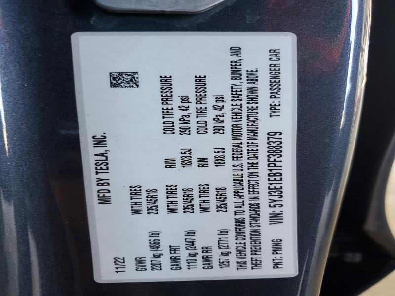 Aukcja sprzedaży 2023 Tesla Model 3, vin: 5YJ3E1EB1PF388379, numer aukcji: 59194446