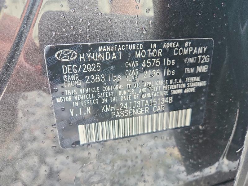 2026 Hyundai Sonata Hybrid მანქანა იყიდება აუქციონზე, vin: KMHL24JJ3TA151348, აუქციონის ნომერი: 57405266