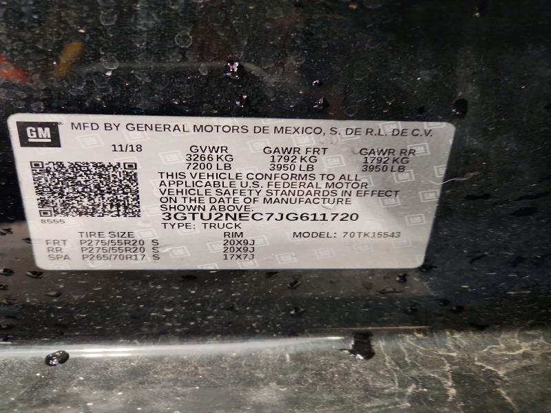Продаж на аукціоні авто 2018 Gmc Sierra, vin: 3GTU2NEC7JG611720, номер лоту: 55355246