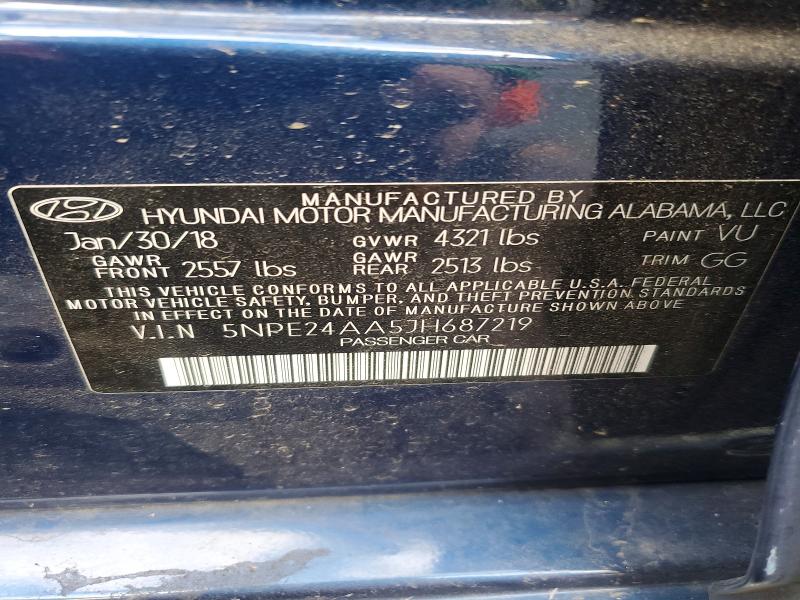Aukcja sprzedaży 2018 Hyundai Sonata, vin: 5NPE24AA5JH687219, numer aukcji: 59000996