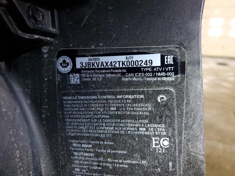 Продаж на аукціоні авто 2026 Can-am Defender, vin: 3JBKVAX42TK000249, номер лоту: 58942516