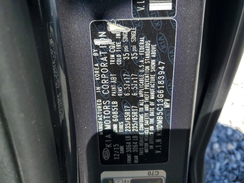 2016 Kia Sedona მანქანა იყიდება აუქციონზე, vin: KNDMB5C13G6183947, აუქციონის ნომერი: 58967066