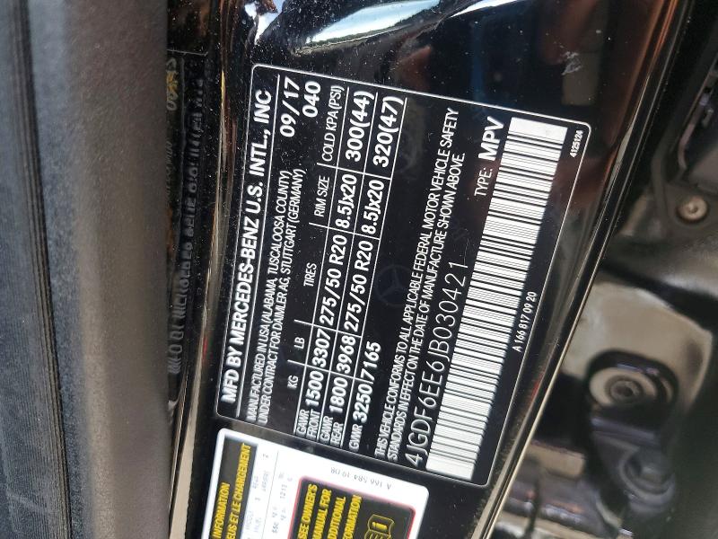 2018 Mercedes-benz Gls მანქანა იყიდება აუქციონზე, vin: 4JGDF6EE6JB030421, აუქციონის ნომერი: 56633916