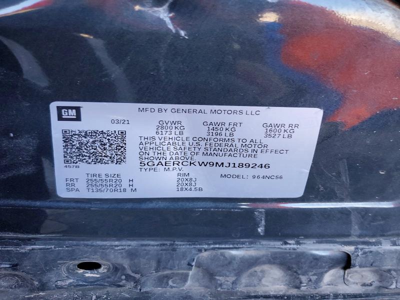 Aukcja sprzedaży 2021 Buick Enclave, vin: 5GAERCKW9MJ189246, numer aukcji: 57724086