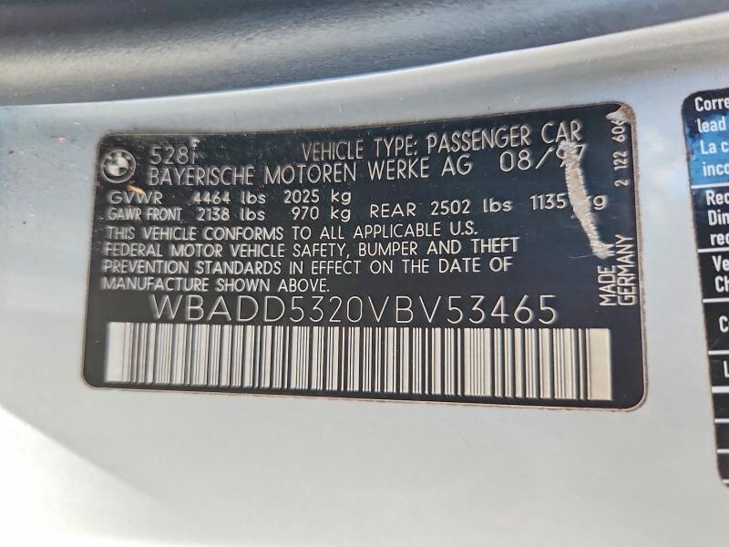 58555216 :رقم المزاد ، WBADD5320VBV53465 vin ، 1997 Bmw 528 مزاد بيع