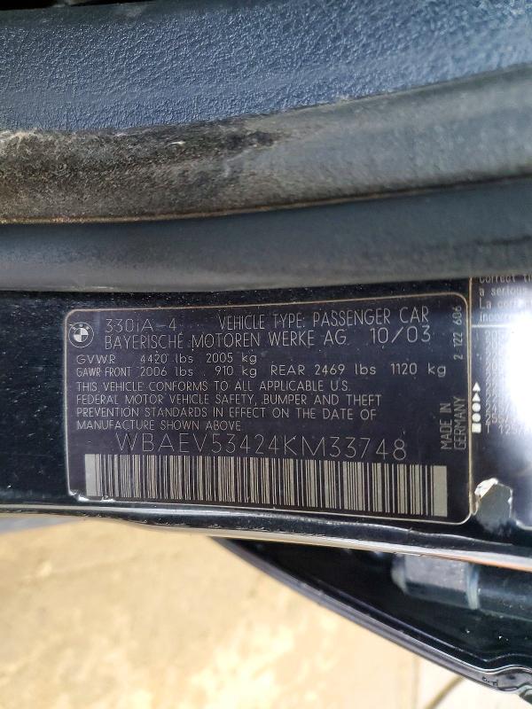 58097806 :رقم المزاد ، WBAEV53424KM33748 vin ، 2004 Bmw 330 مزاد بيع