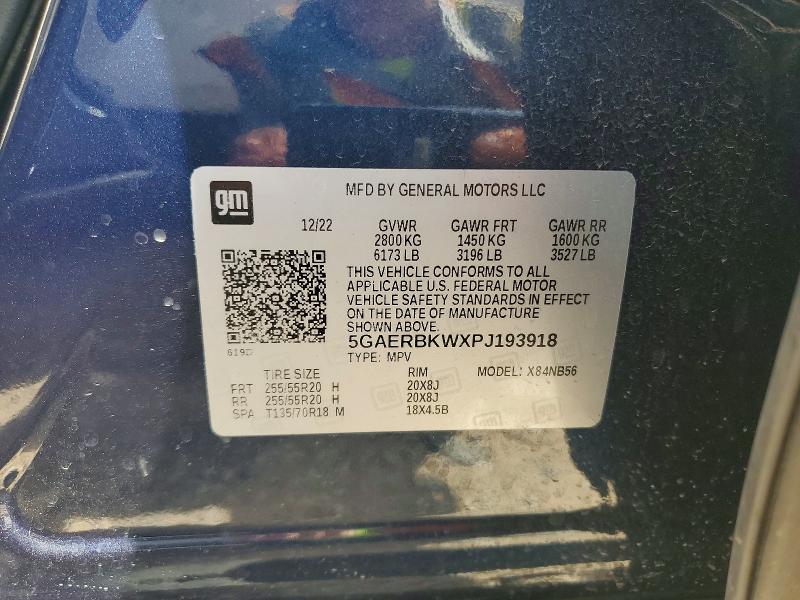 59174566 :رقم المزاد ، 5GAERBKWXPJ193918 vin ، 2023 Buick Enclave مزاد بيع