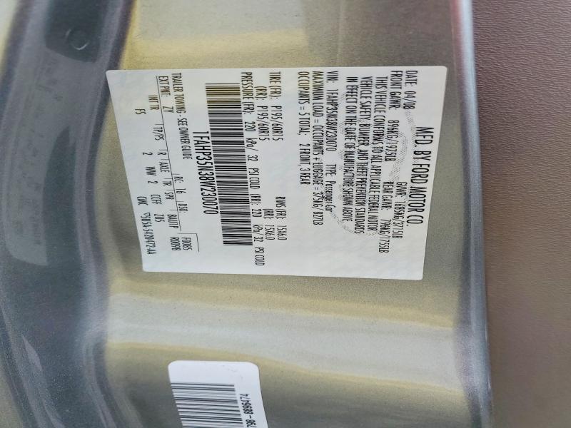 2008 Ford Focus მანქანა იყიდება აუქციონზე, vin: 1FAHP35N38W230070, აუქციონის ნომერი: 58049836